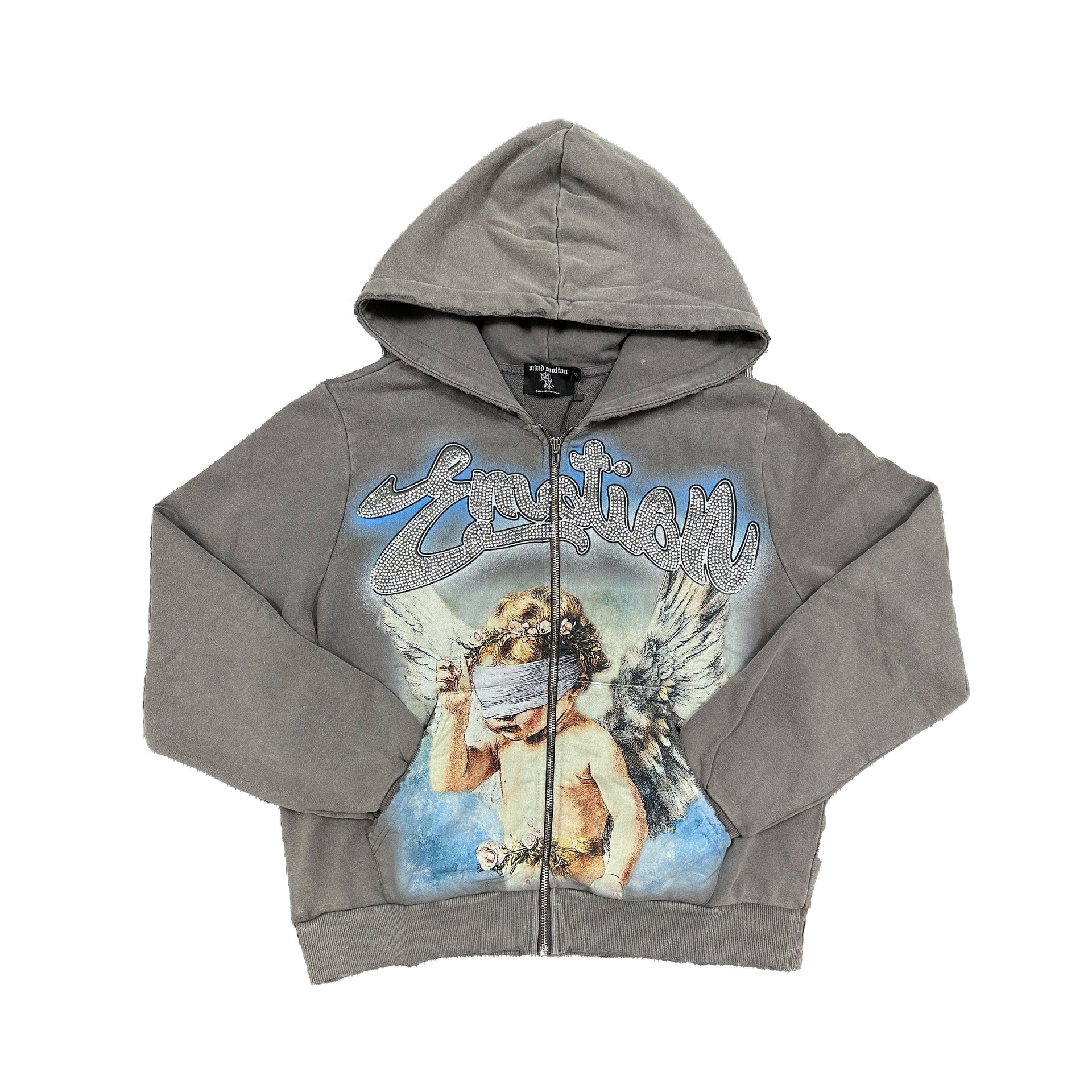 Grey Rhinestone Hoodie