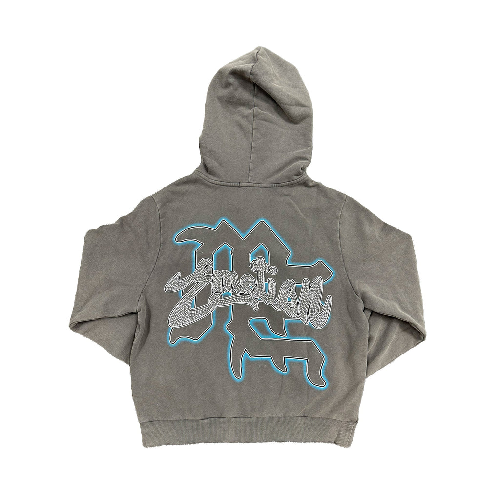 Grey Rhinestone Hoodie