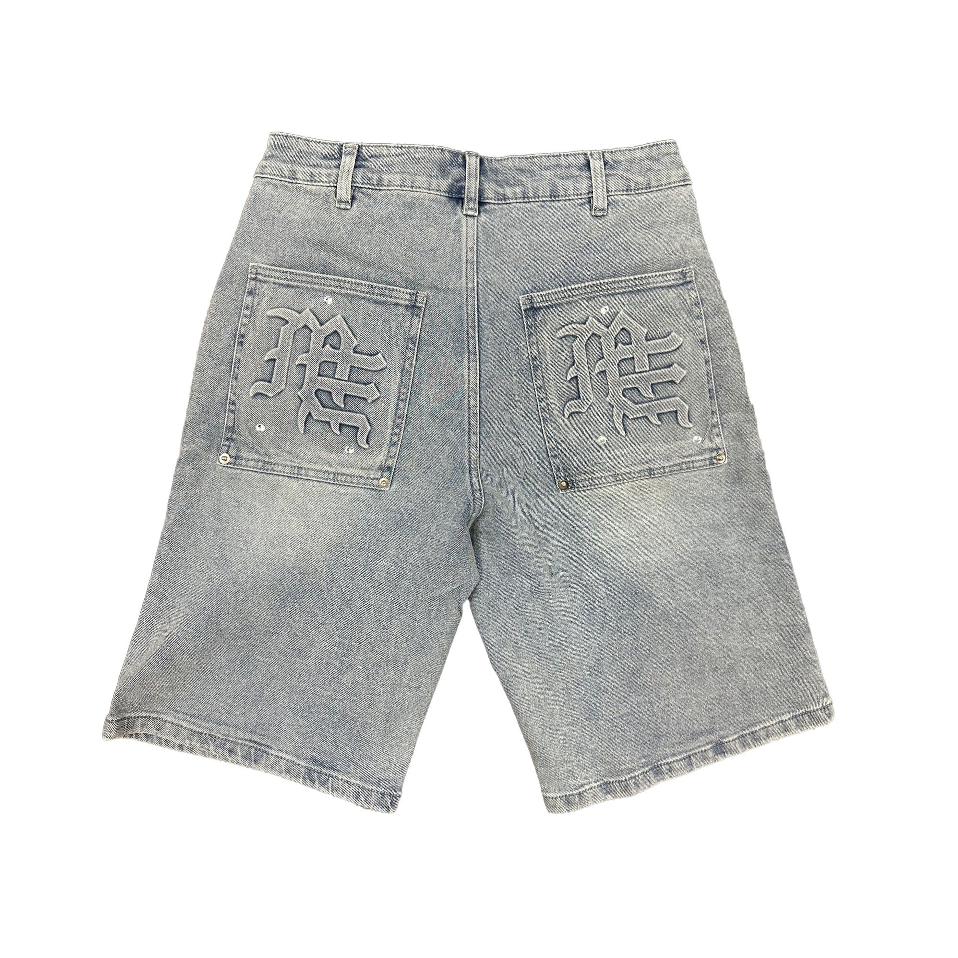 Paisley Denim Blue Shorts
