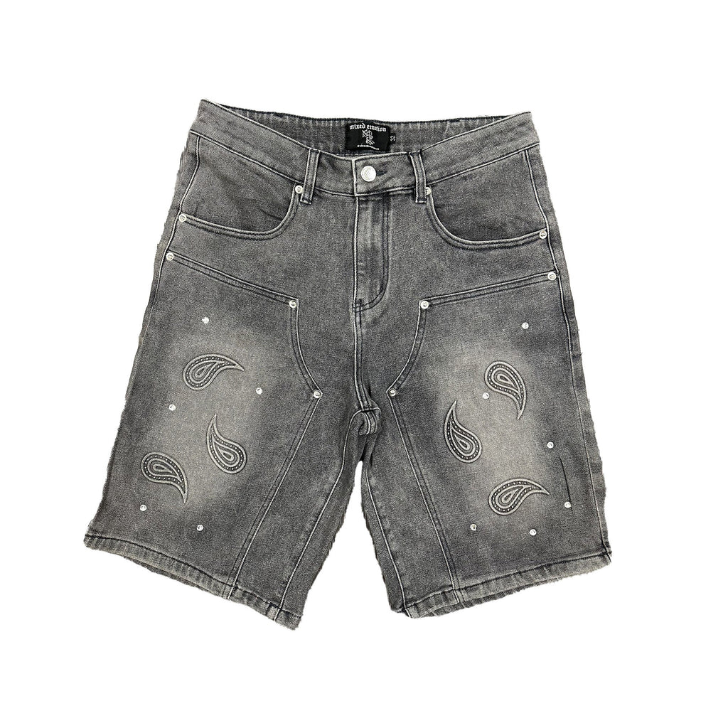 Paisley Denim Grey Shorts