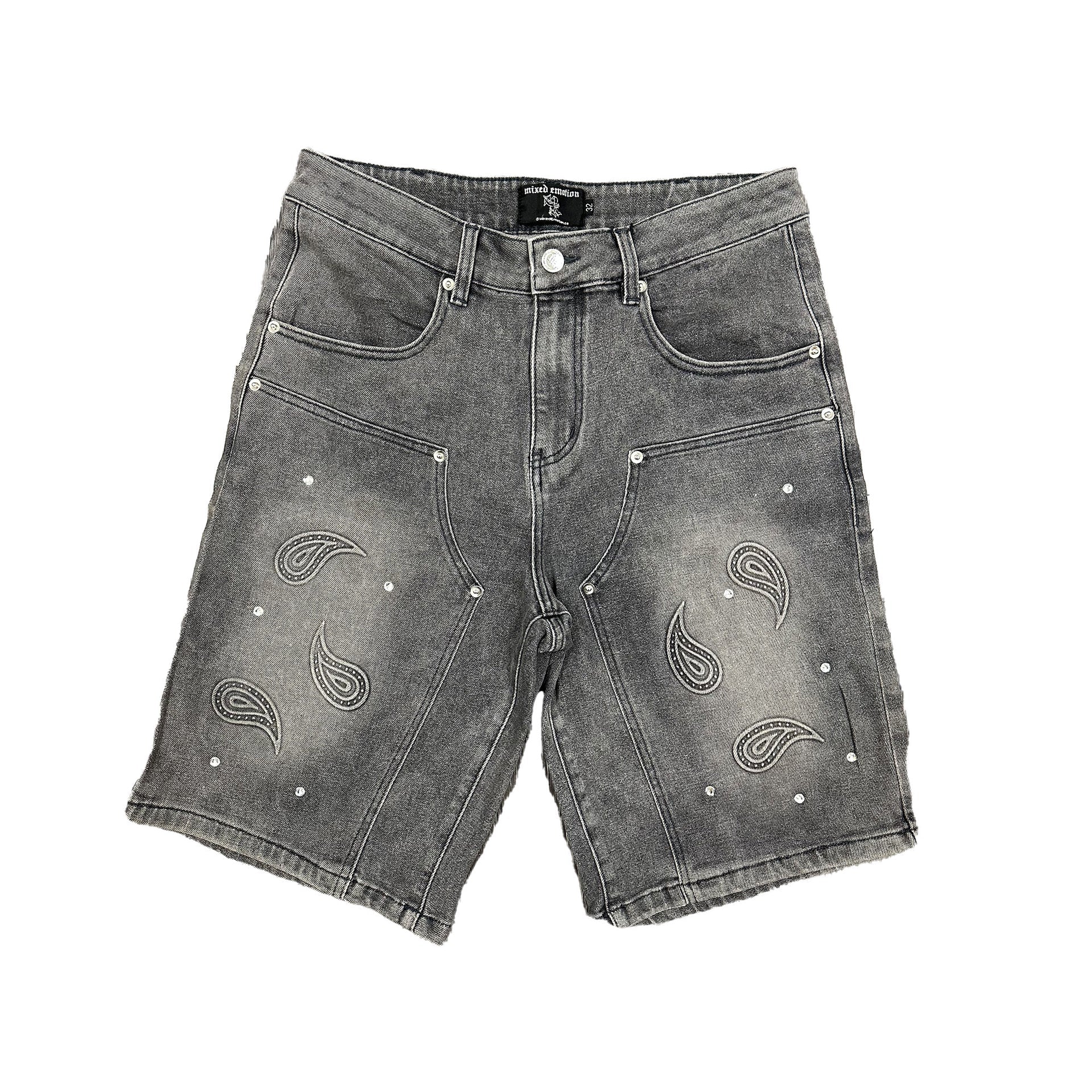 Paisley Denim Grey Shorts