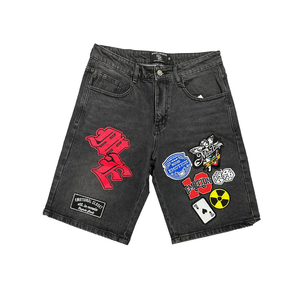 Danger Patch Denim Shorts