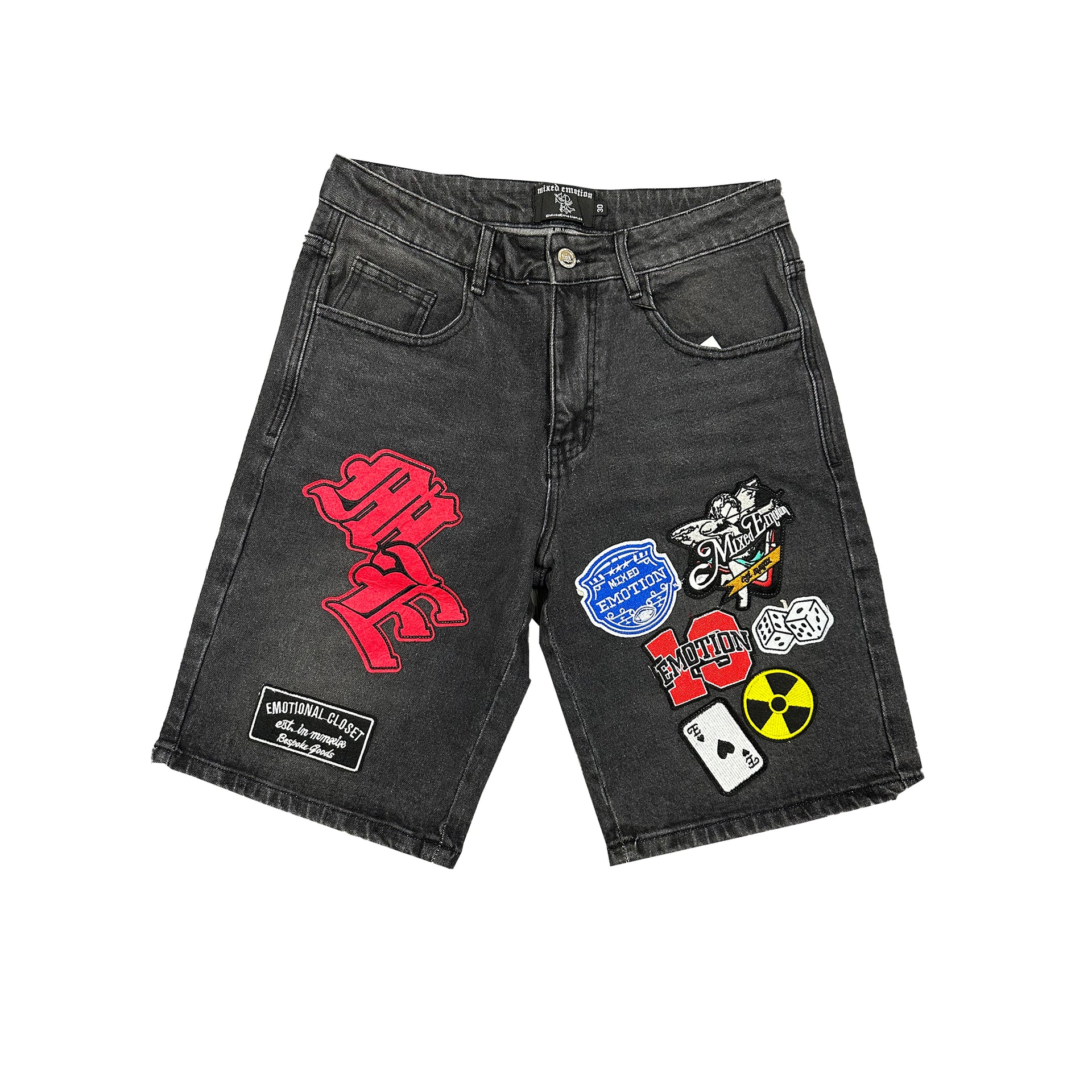 Danger Patch Denim Shorts