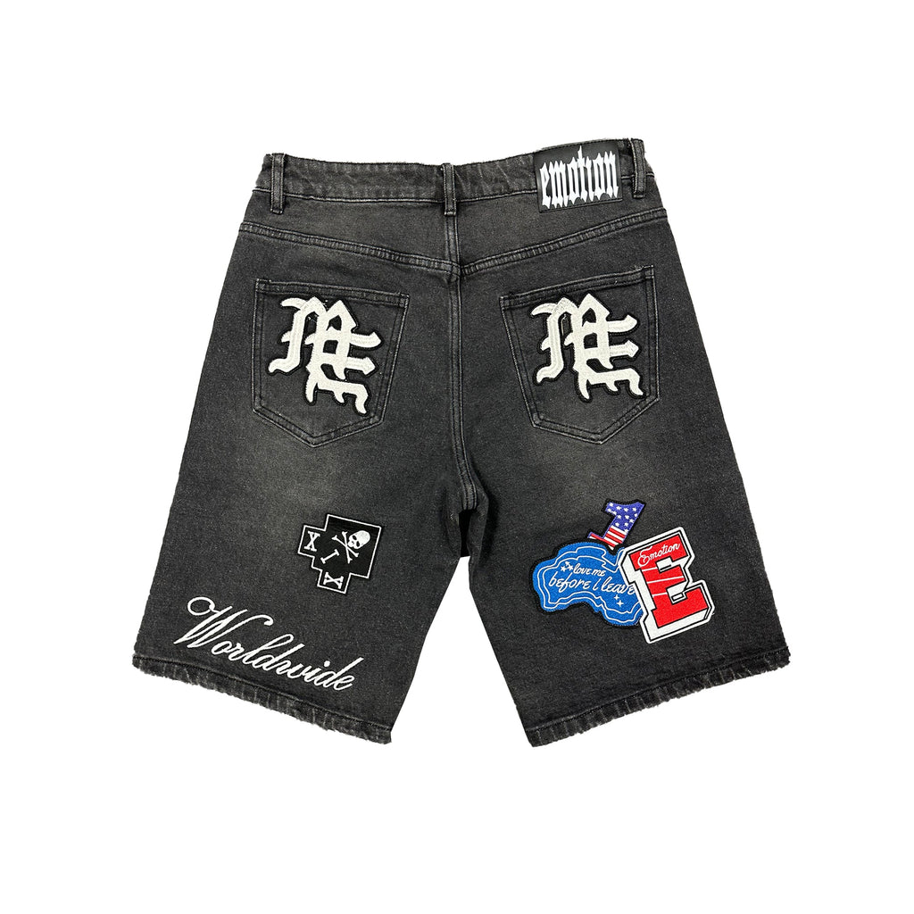 Danger Patch Denim Shorts