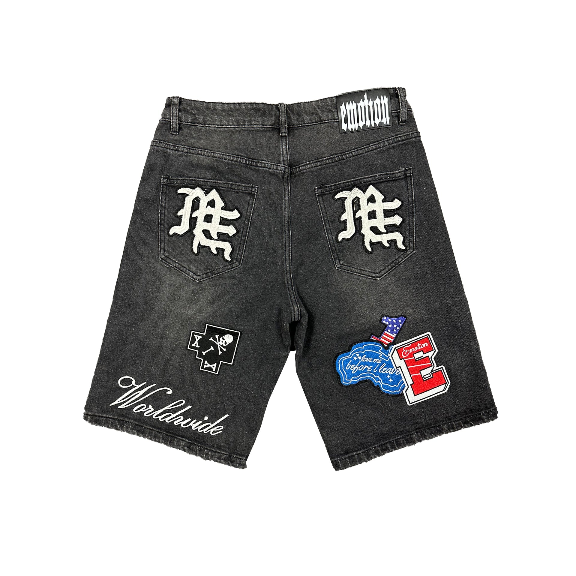 Danger Patch Denim Shorts