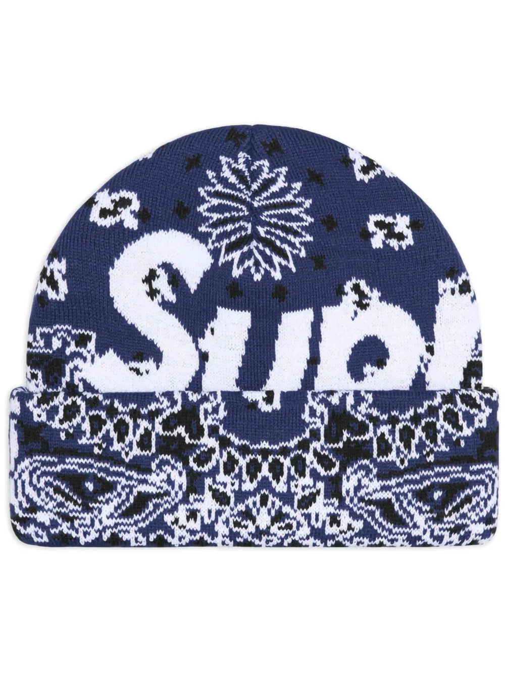 bandana-print beanie hat