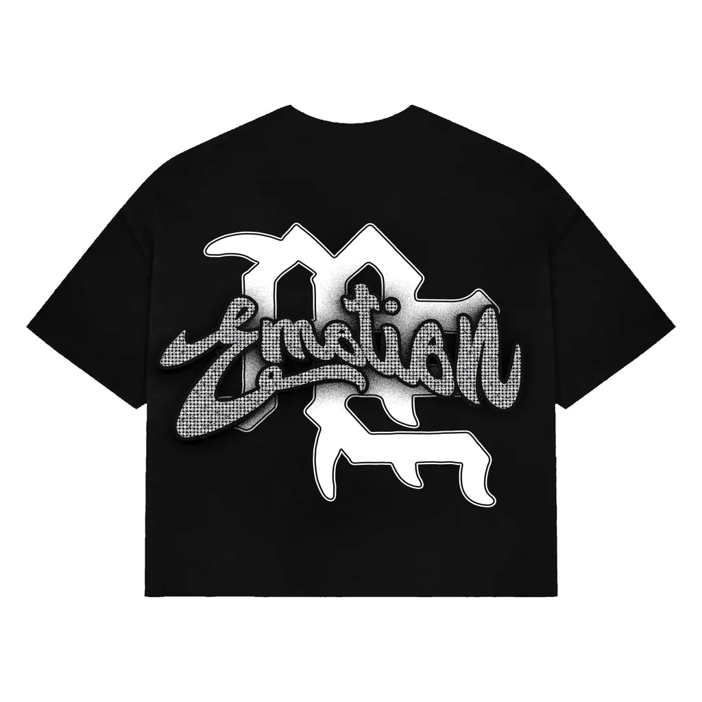 Black “Rhinestone” Cropped