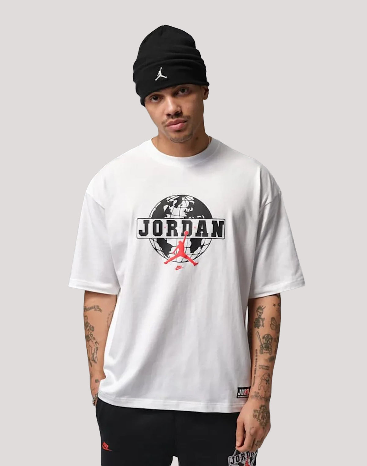 JORDAN GLOBE OVERSIZED TEE WHITE