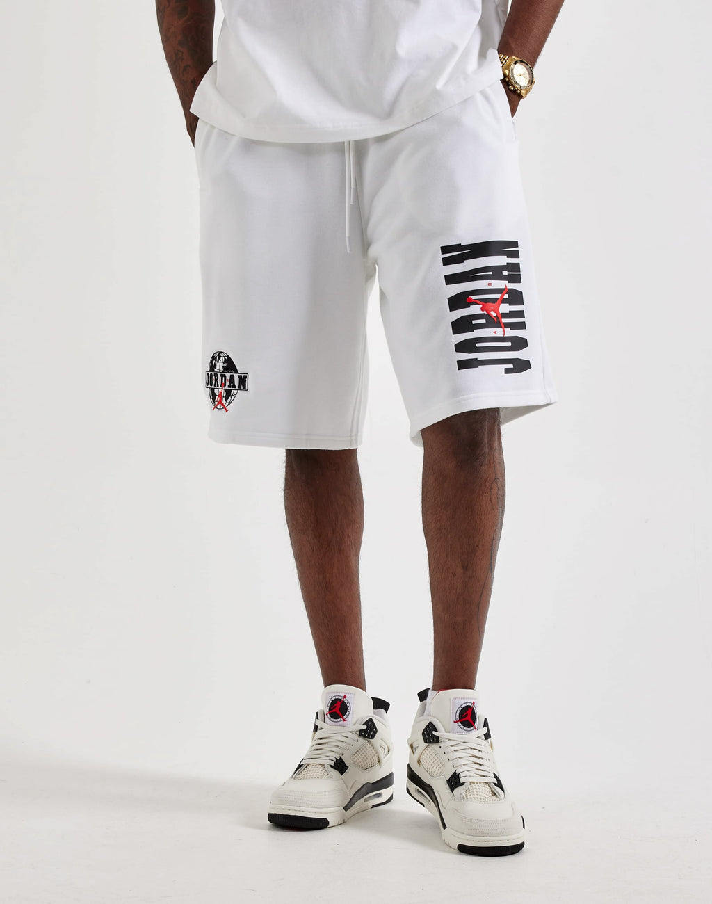 JORDAN BROOKLYN FLEECE SHORTS WHITE