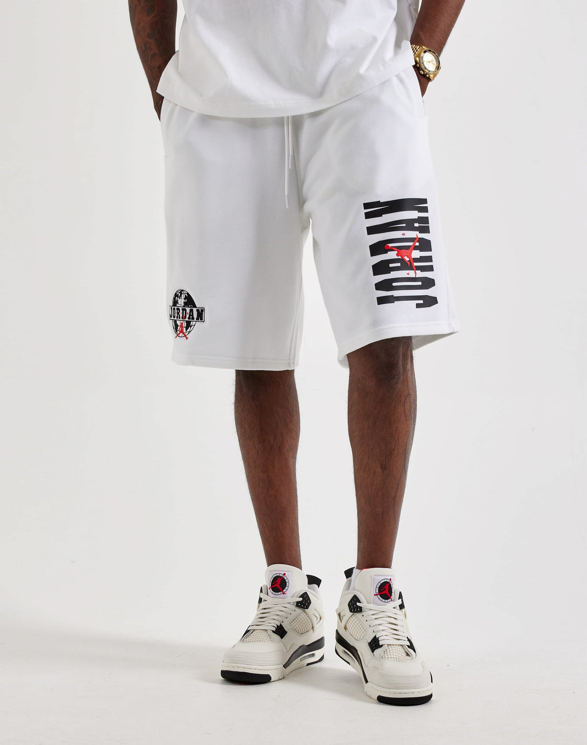 JORDAN BROOKLYN FLEECE SHORTS WHITE