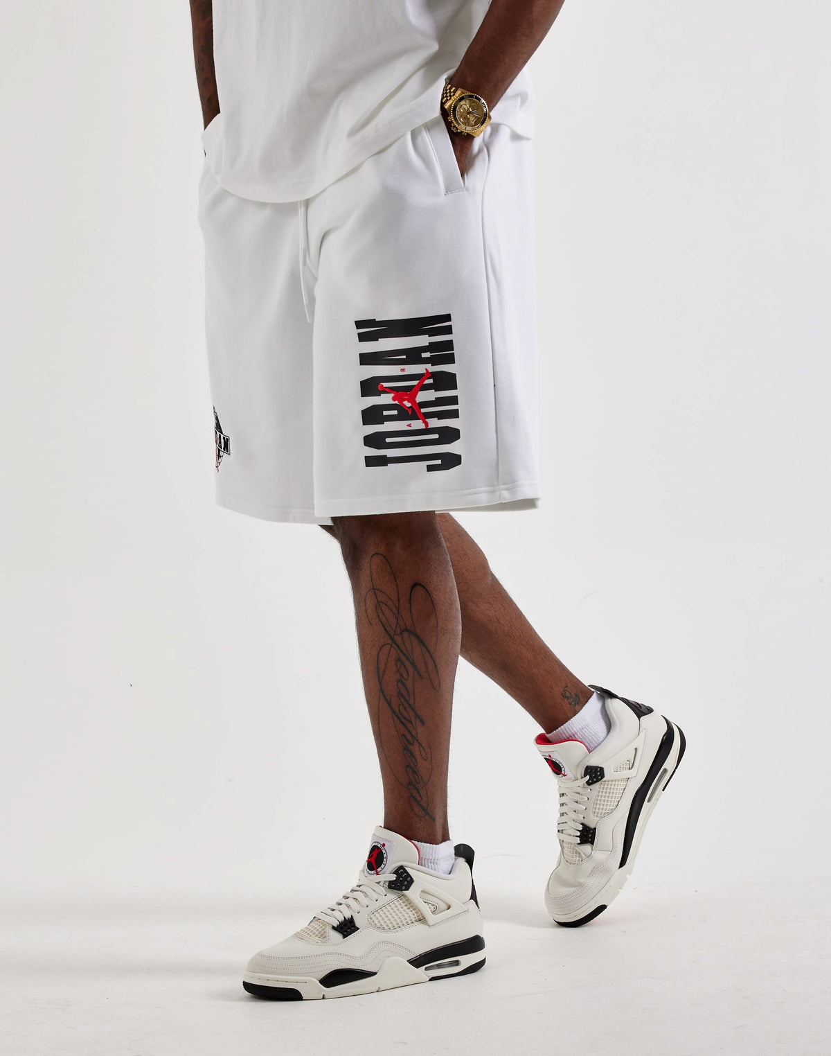 JORDAN BROOKLYN FLEECE SHORTS WHITE