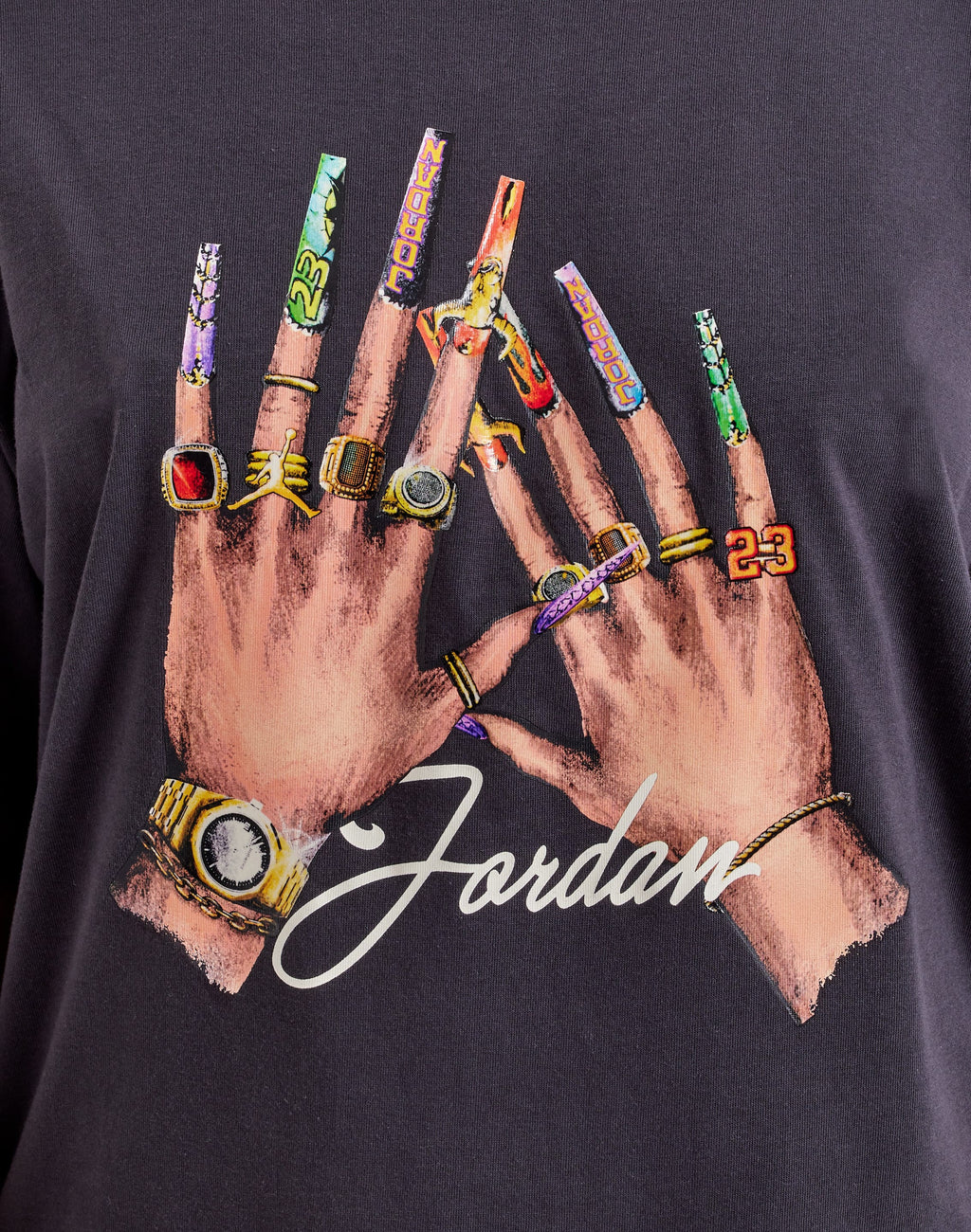 JORDAN GRAPHIC GIRLFRIEND TEE DARK GREY (MUJER)