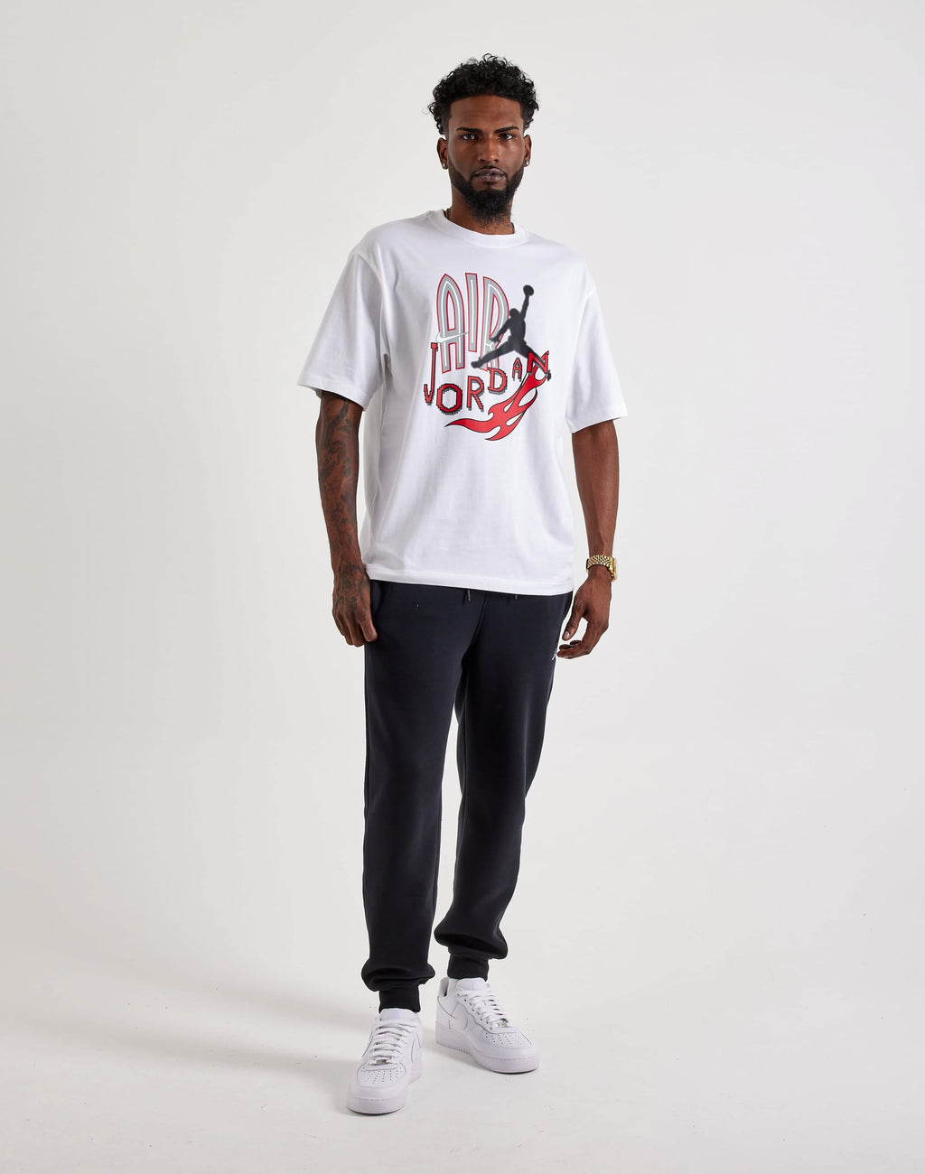 JORDAN AIR FLAMES GRAPHIC TEE WHITE
