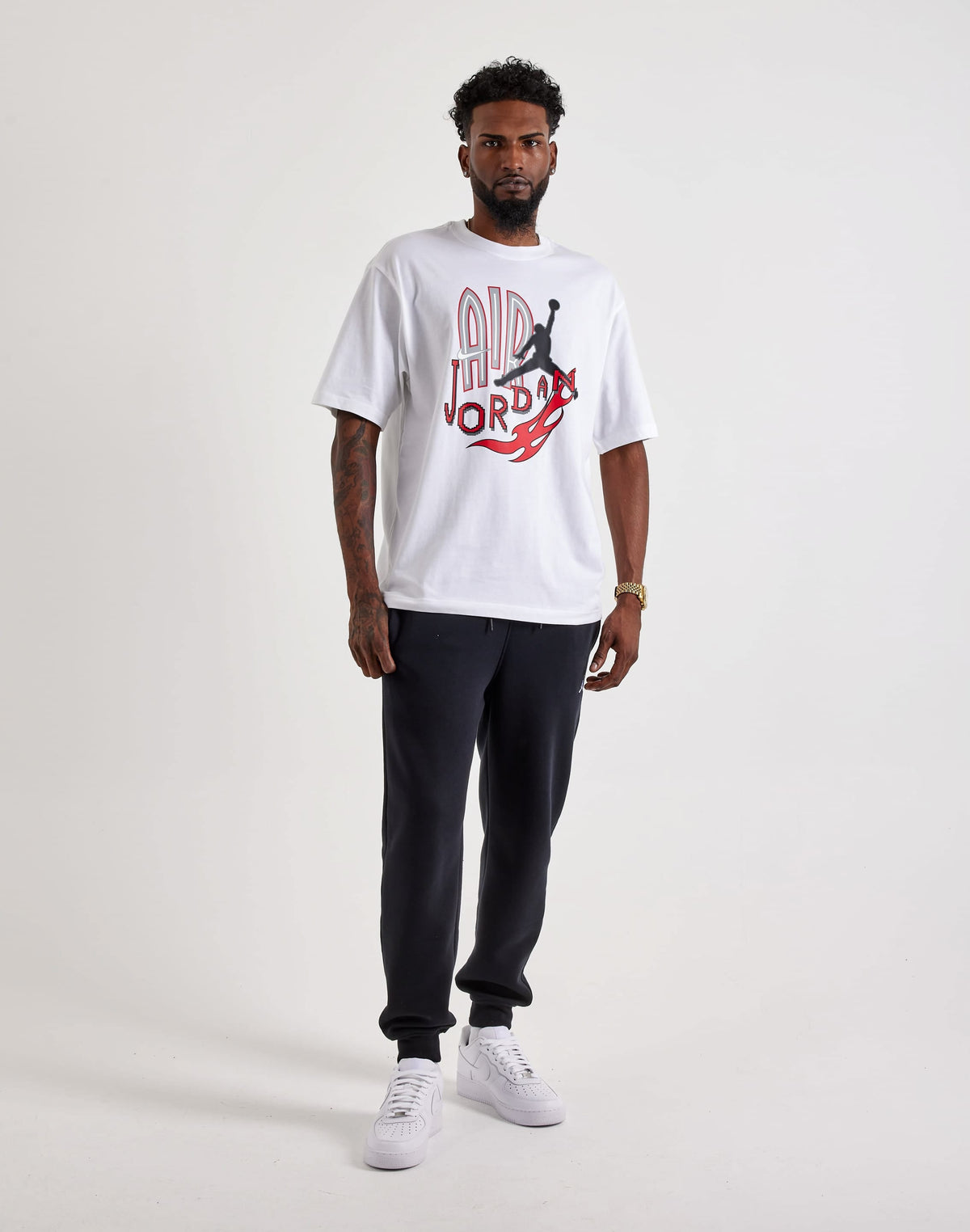 JORDAN AIR FLAMES GRAPHIC TEE WHITE