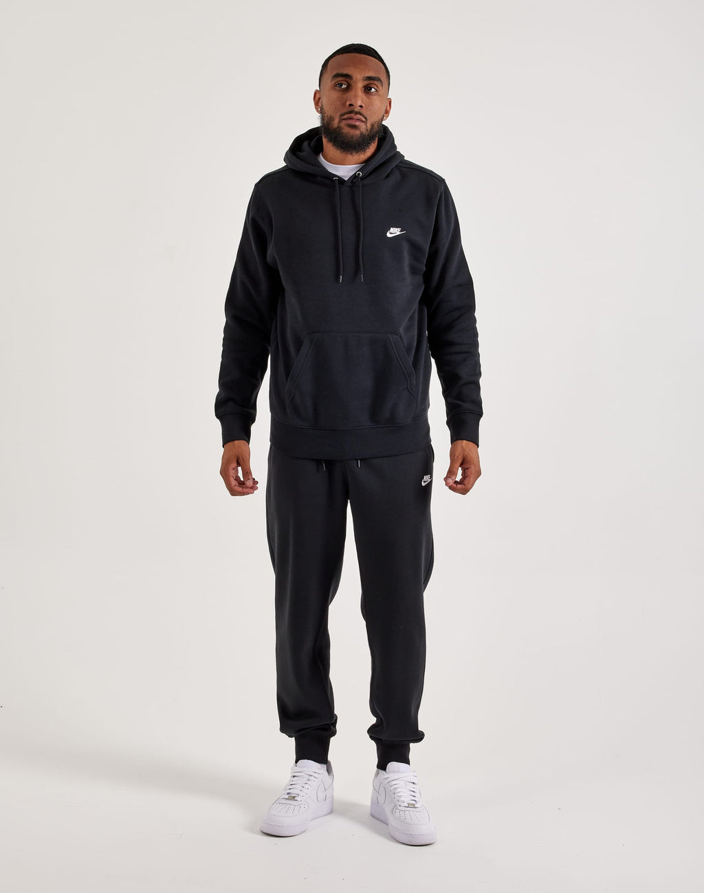 NIKE CLUB FLEECE PULLOVER HOODIE BLACK