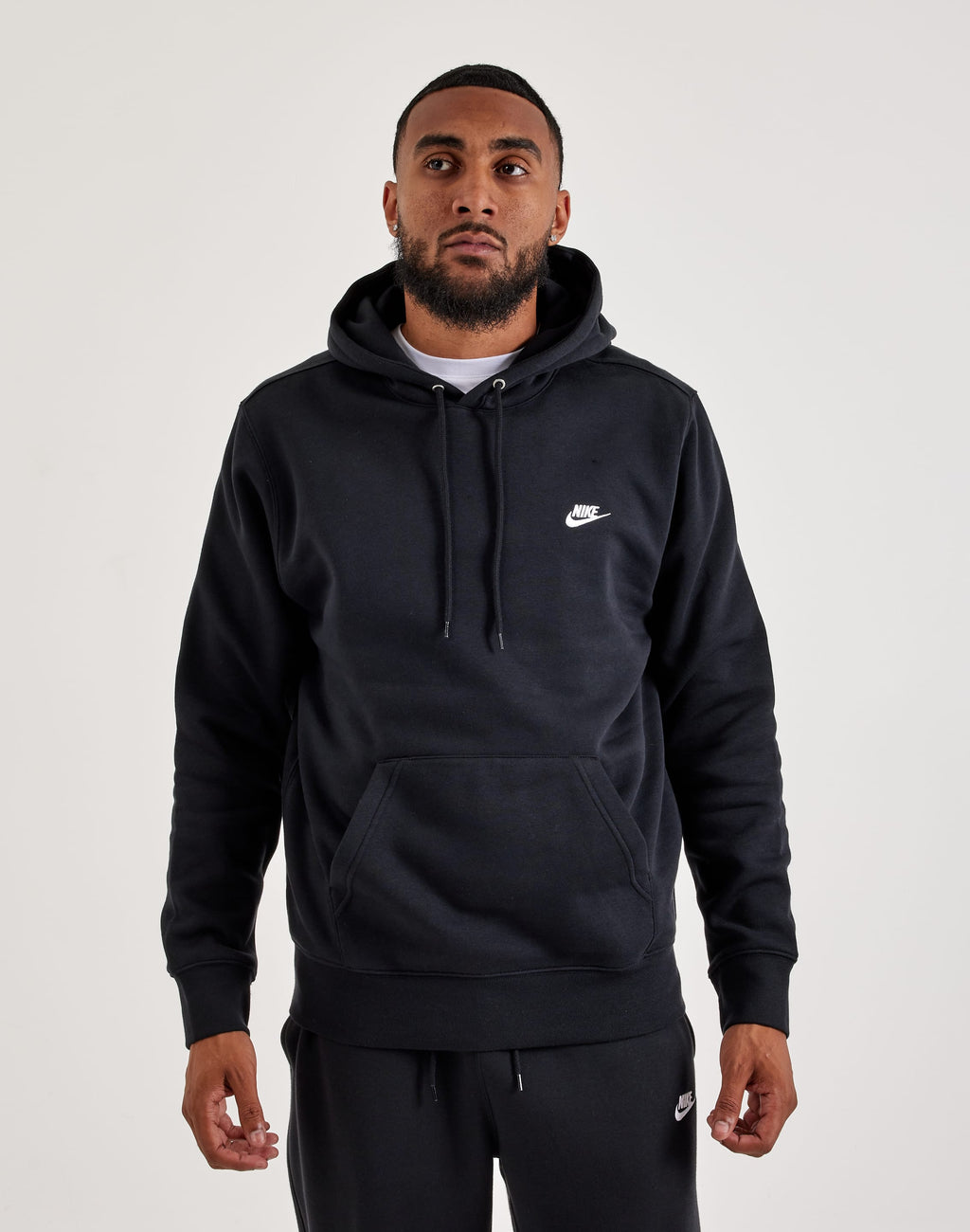NIKE CLUB FLEECE PULLOVER HOODIE BLACK