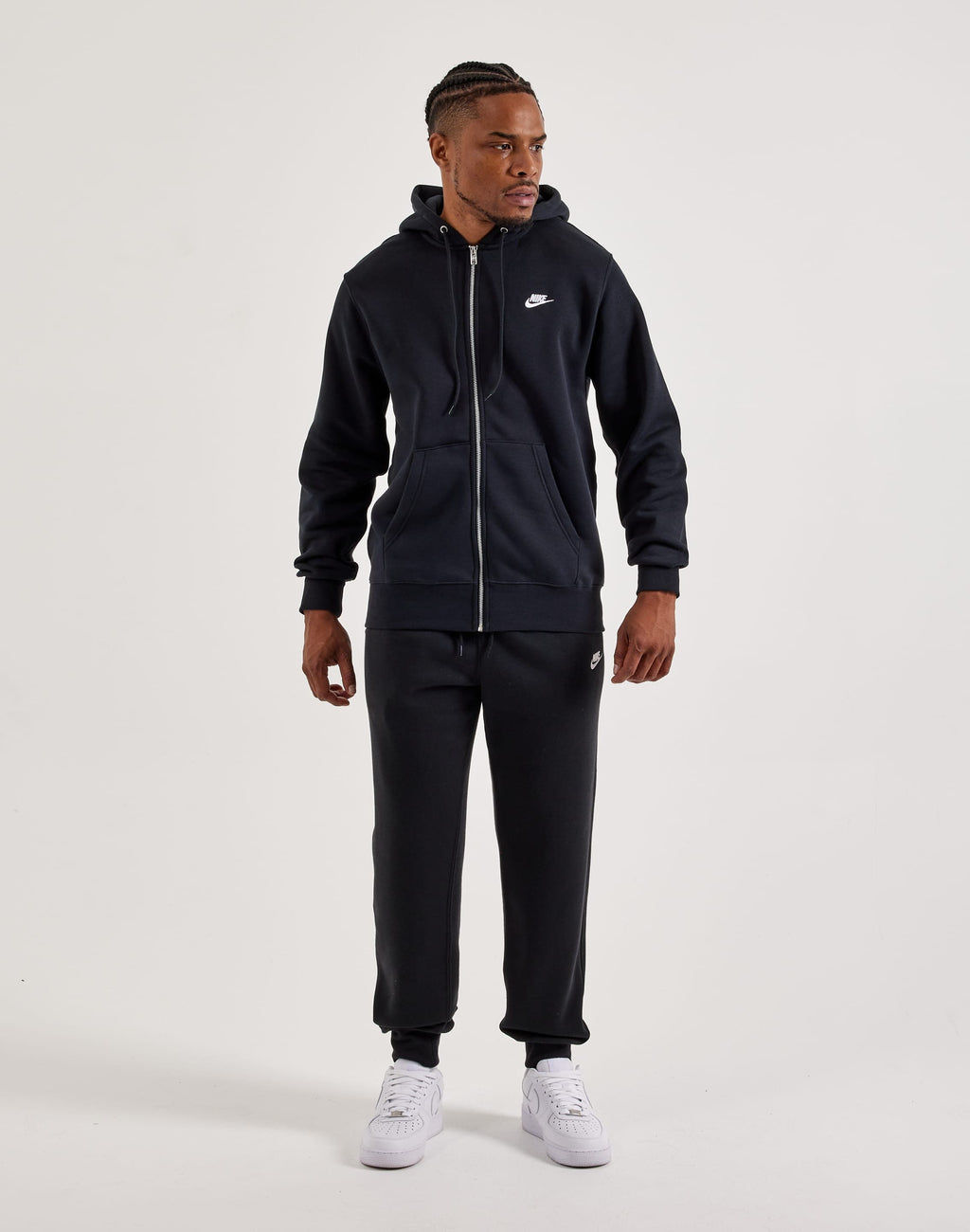 NIKE CLUB ZIP FLEECE HOODIE BLACK