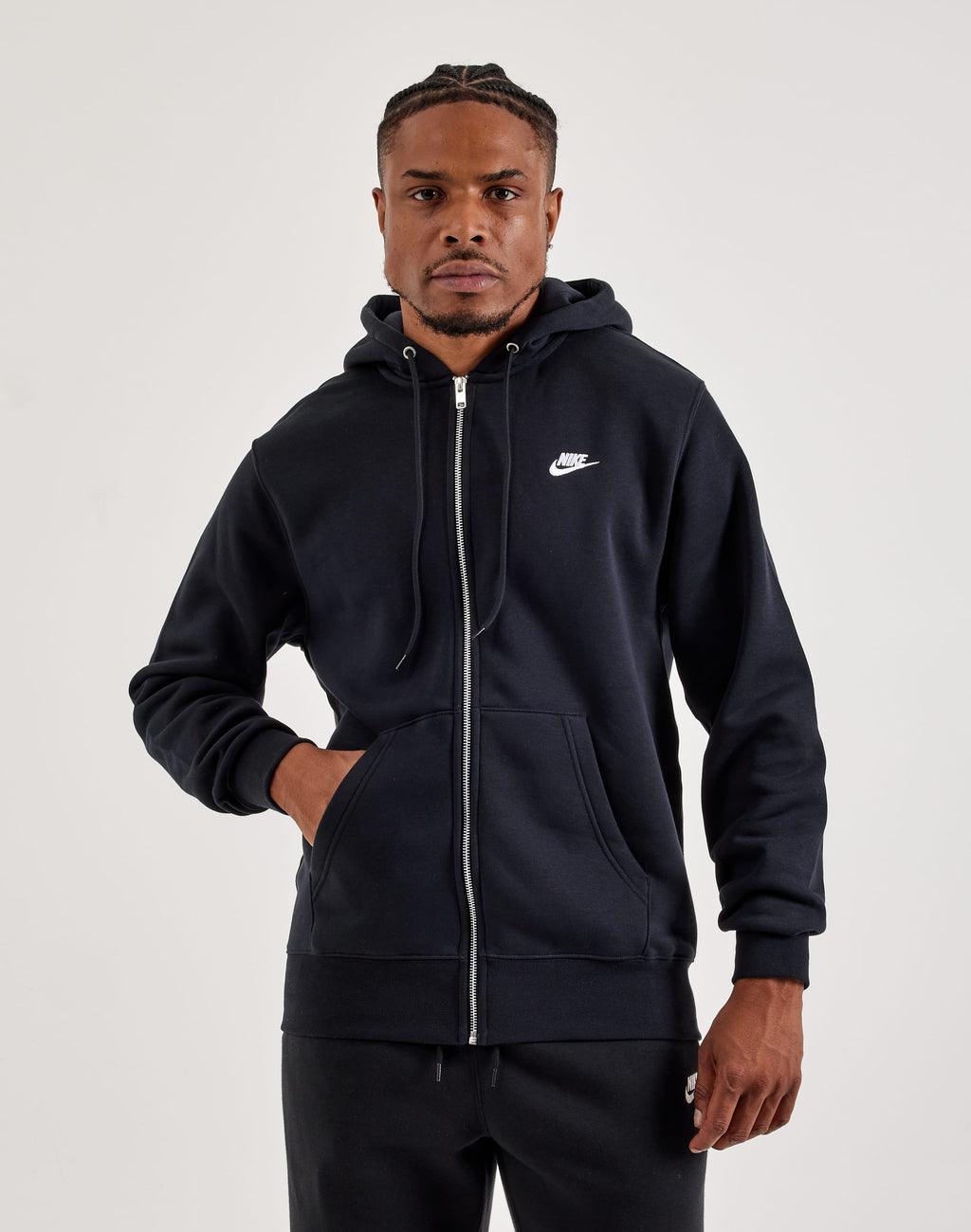 NIKE CLUB ZIP FLEECE HOODIE BLACK