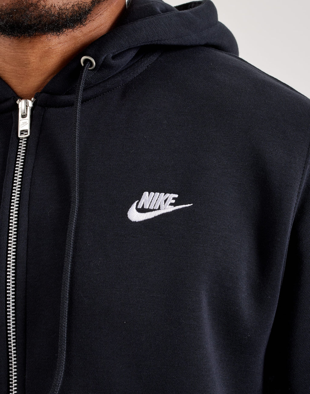 NIKE CLUB ZIP FLEECE HOODIE BLACK