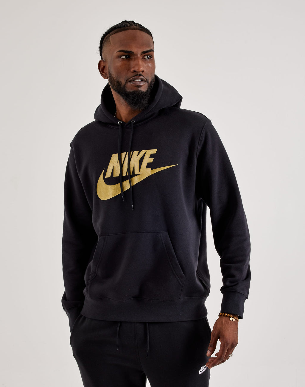NIKE GRAPHIC CLUB FLEECE PULLOVER HOODIE BLACK