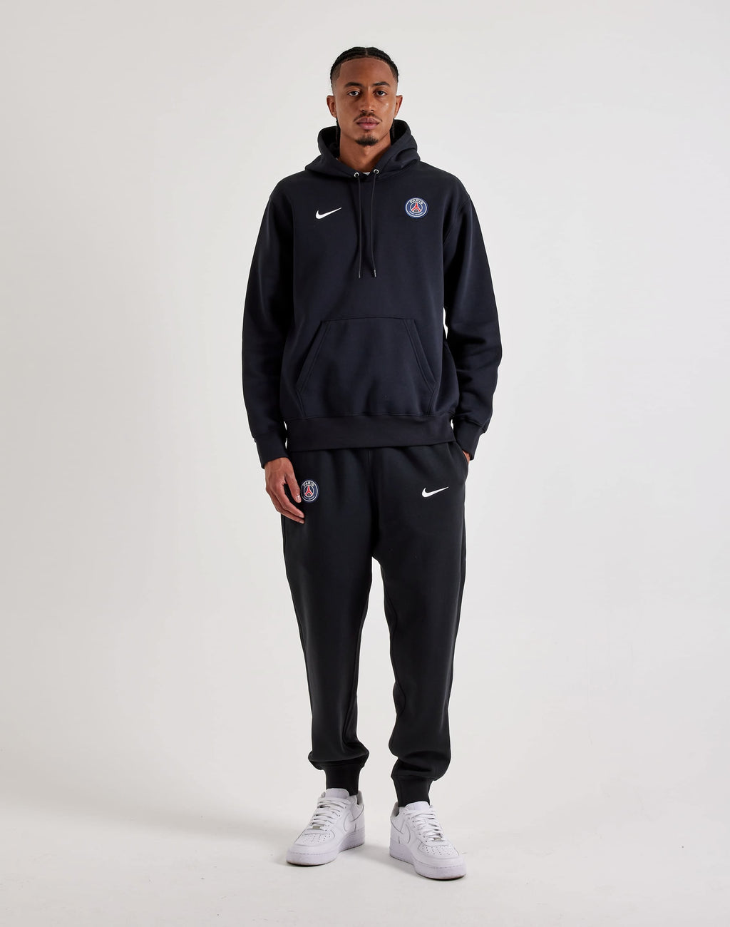 NIKE PSG PULLOVER FLEECE HOODIE BLACK