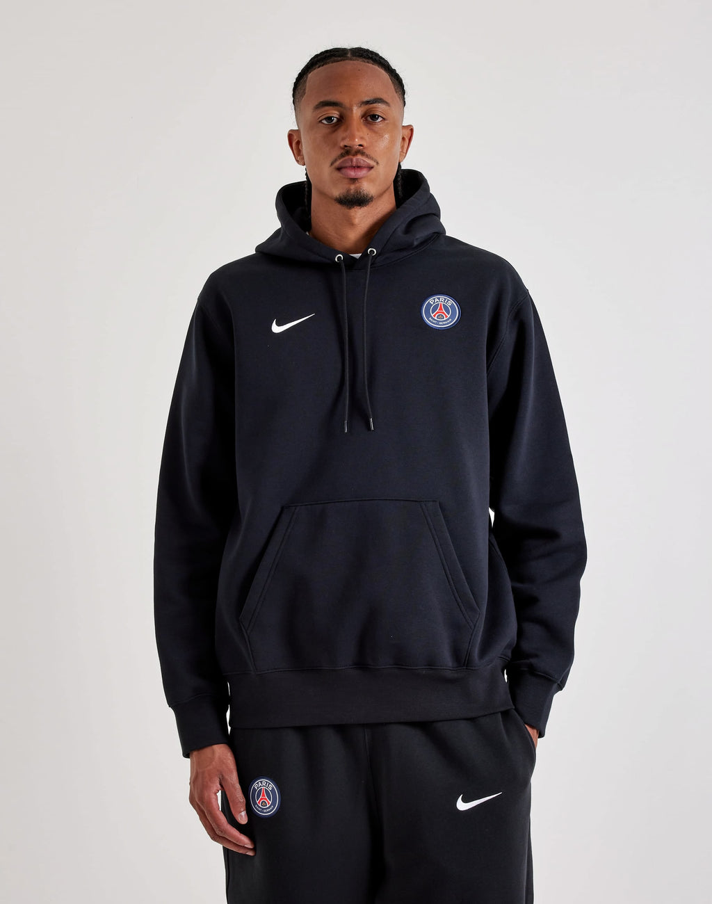 NIKE PSG PULLOVER FLEECE HOODIE BLACK