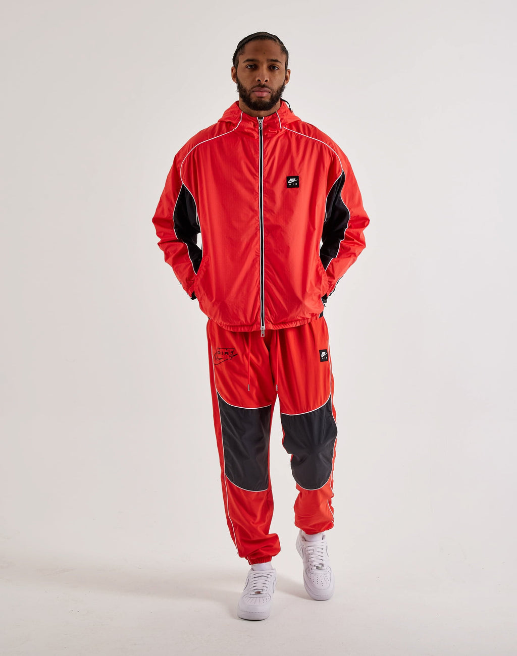 NIKE AIR FULL-ZIP HYBRID UTILITY JACKET RED