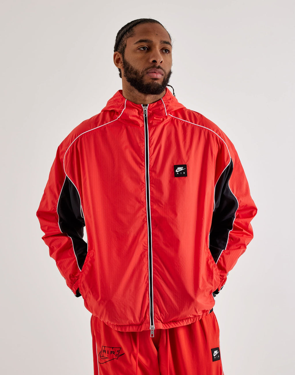 NIKE AIR FULL-ZIP HYBRID UTILITY JACKET RED