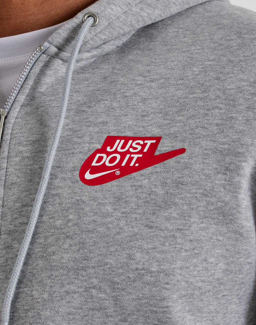 NIKE CLUB FLEECE FULL-ZIP HOODIE GREY