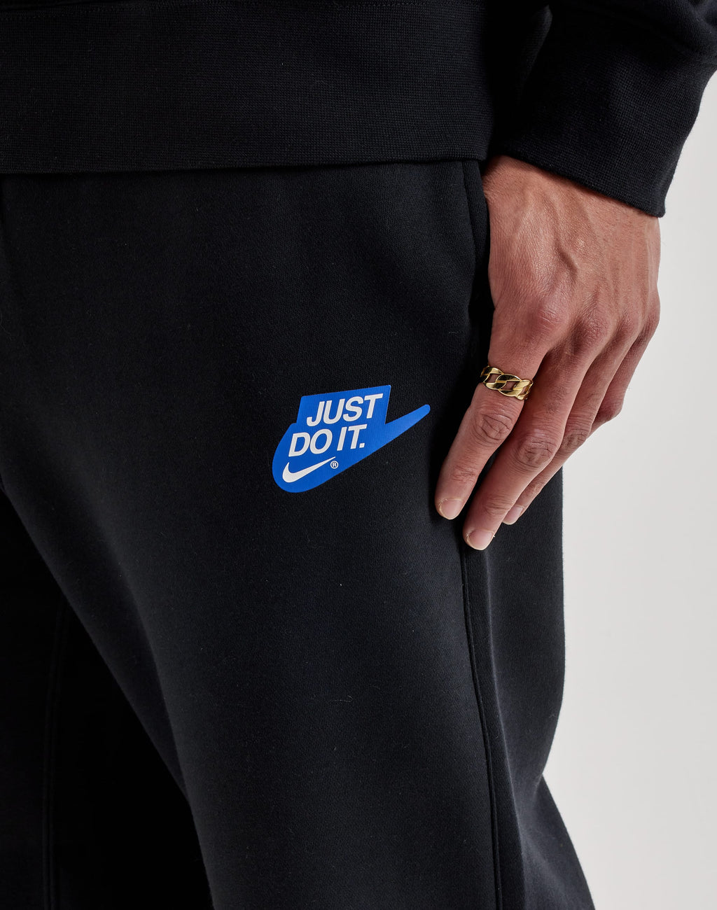 NIKE CLUB FLEECE OPEN-HEM PANTS BLACK