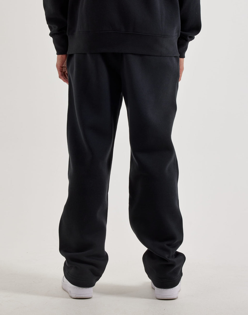 NIKE CLUB FLEECE OPEN-HEM PANTS BLACK