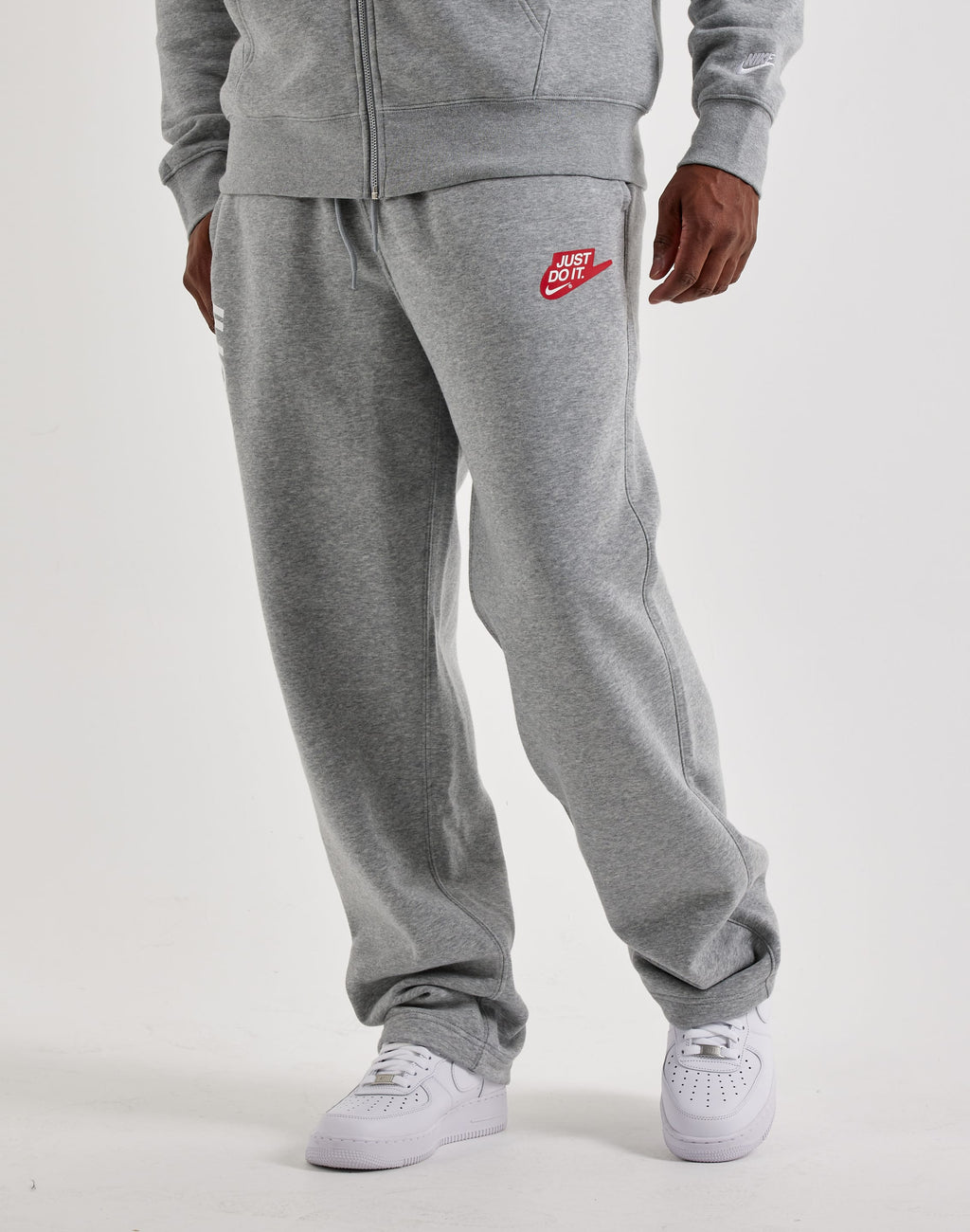 NIKE CLUB FLEECE OPEN-HEM PANTS GREY
