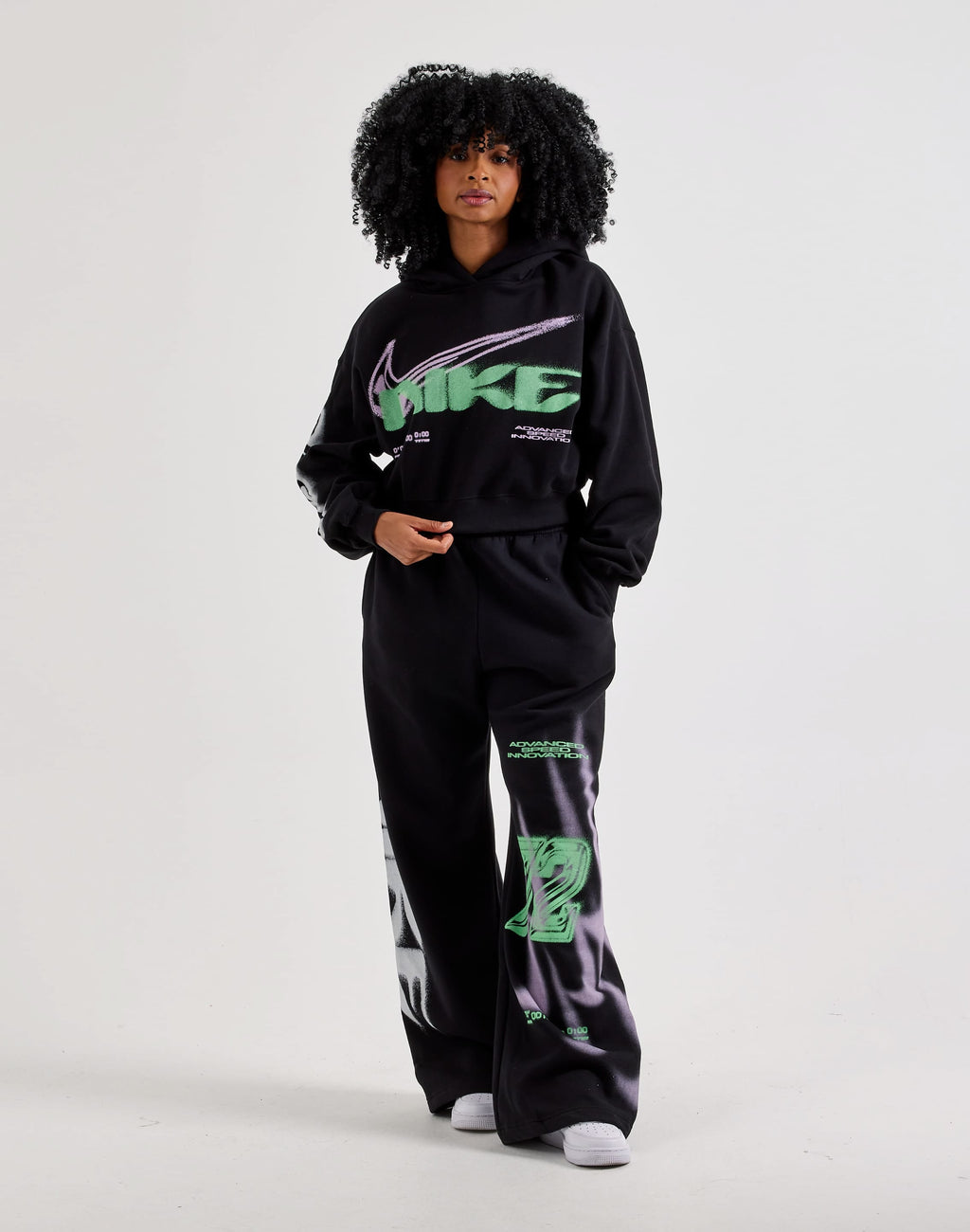 Nike Studio Fleece High-Rise Pants Black Mujer