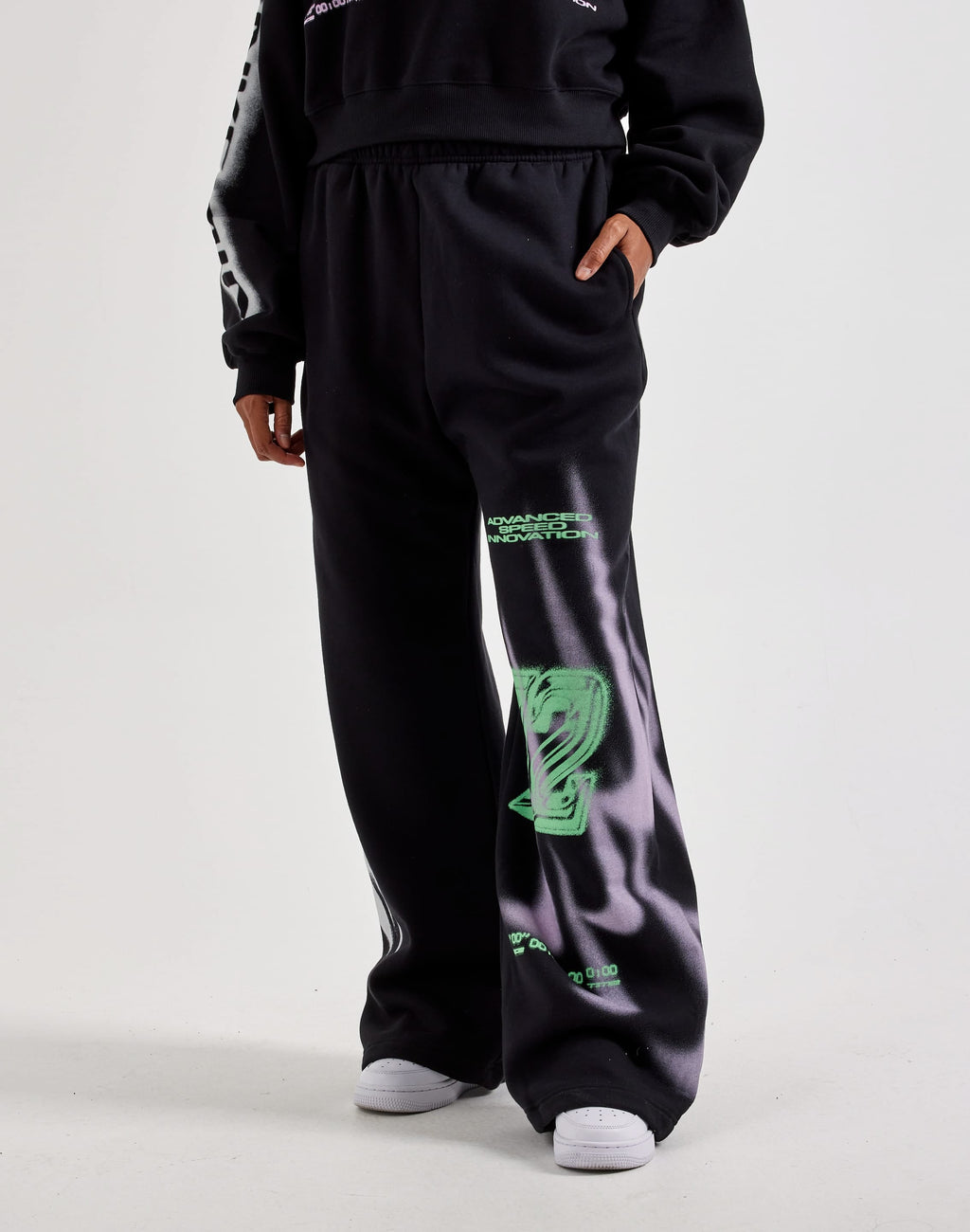 Nike Studio Fleece High-Rise Pants Black Mujer